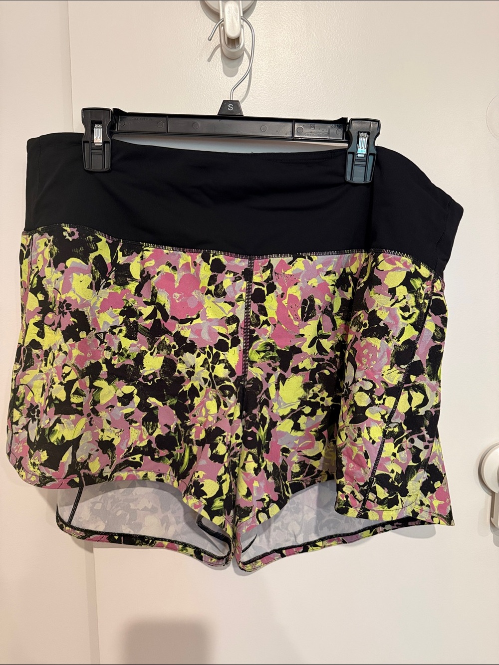 lululemon athletica Floral Print Athletic Shorts — Pink & Yellow